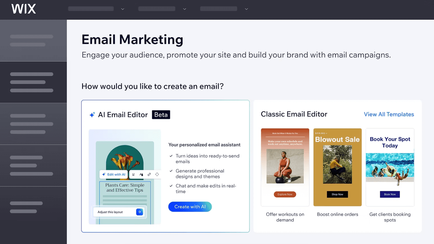 Wix — AI Email Assistant and Pinterest shop sync (September 2025) — hero image.