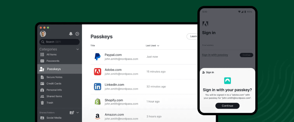 Passkeys: device-based sign-in using public and private keys